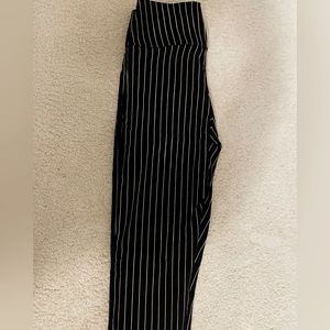 Black and white striped pants